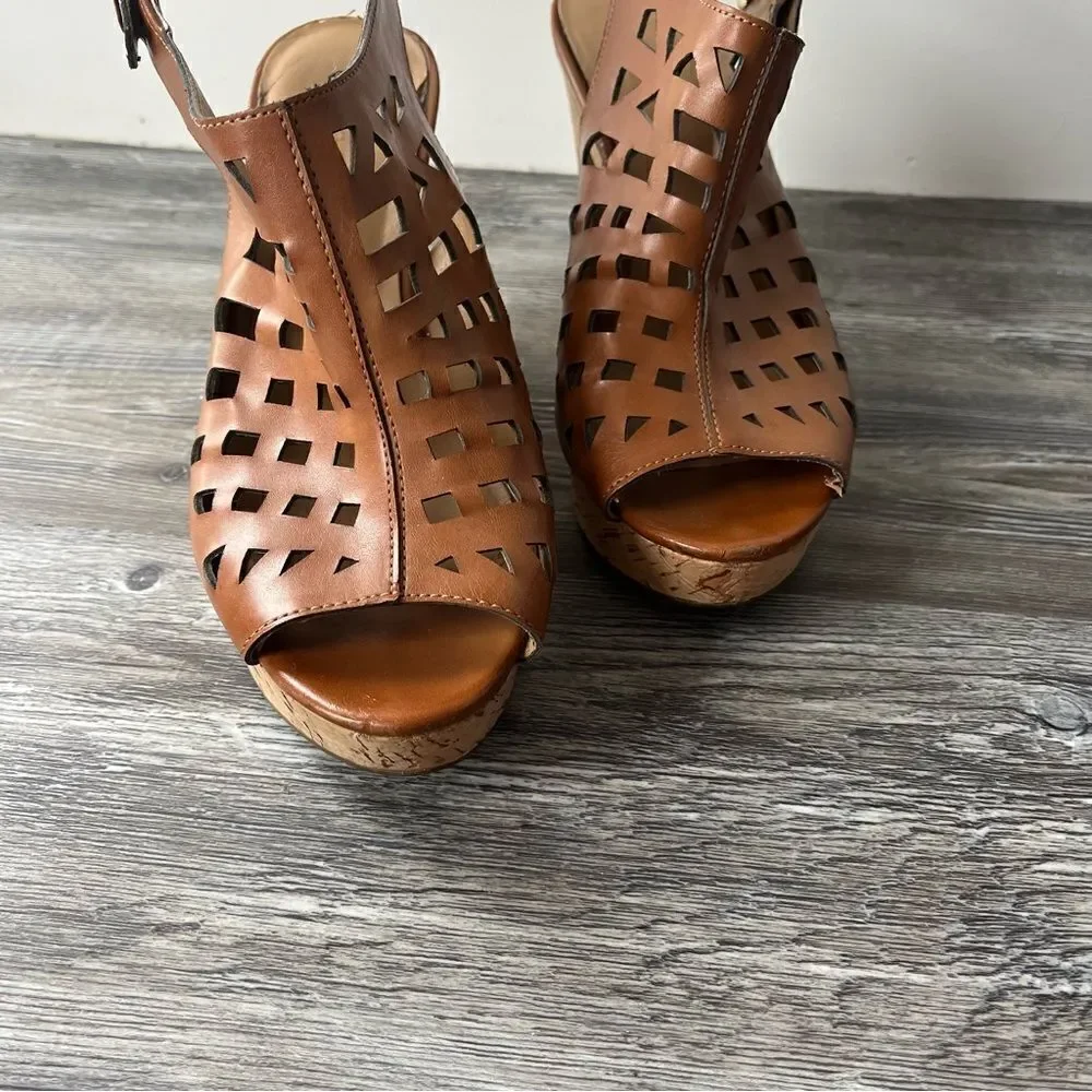 Franco Sarto Chic Sassy Laser Cutout Wedge Sandals